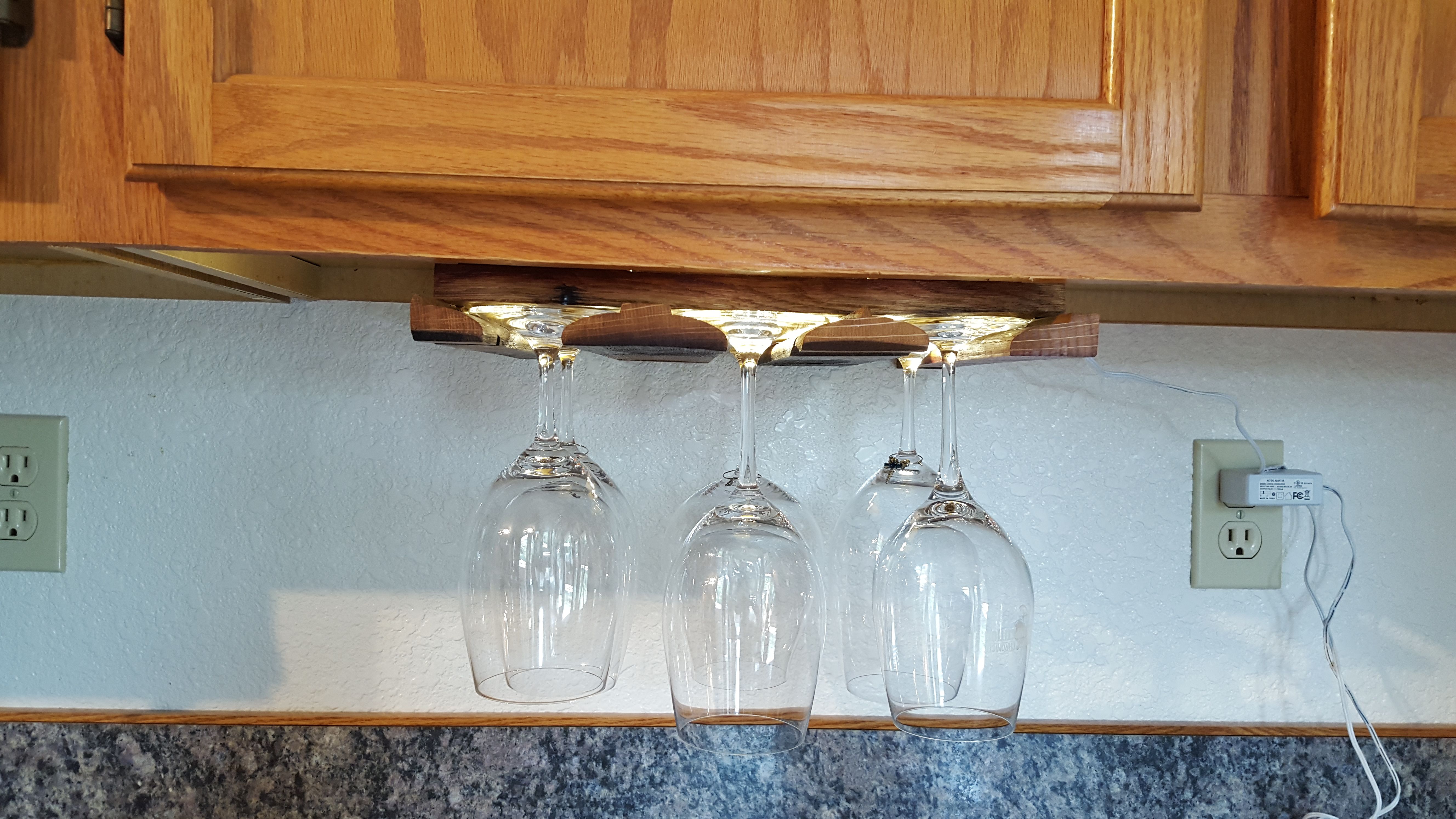 Buy Hand Made Wine Barrel Under Wine Glass Rack, made to order