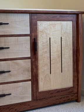 Custom Made Contemporary Dresser In Bubinga & Curly Maple