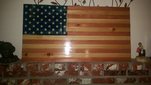 Custom Made Multi-Board Cedar Pine Redwood American Flag