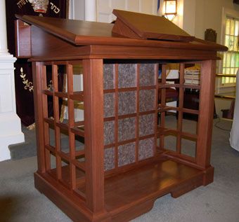 Custom Made Lectern With Storage And Step Stools