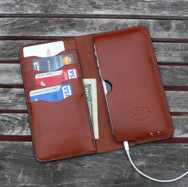 Custom Made Garny - Iphone 6 - Leather Wallet №75 - Chestnut Brown