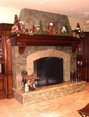Custom Made Stone Fireplace And Mantel