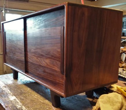 Custom Made Solid Walnut Media Cabinet