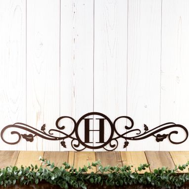 Custom Made Personalized Metal Monogram Sign With Scrolls