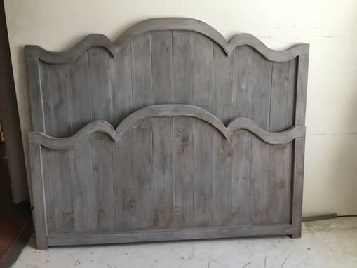 Custom Made Weathered Gray Curvy Rustic Farmhouse Bed