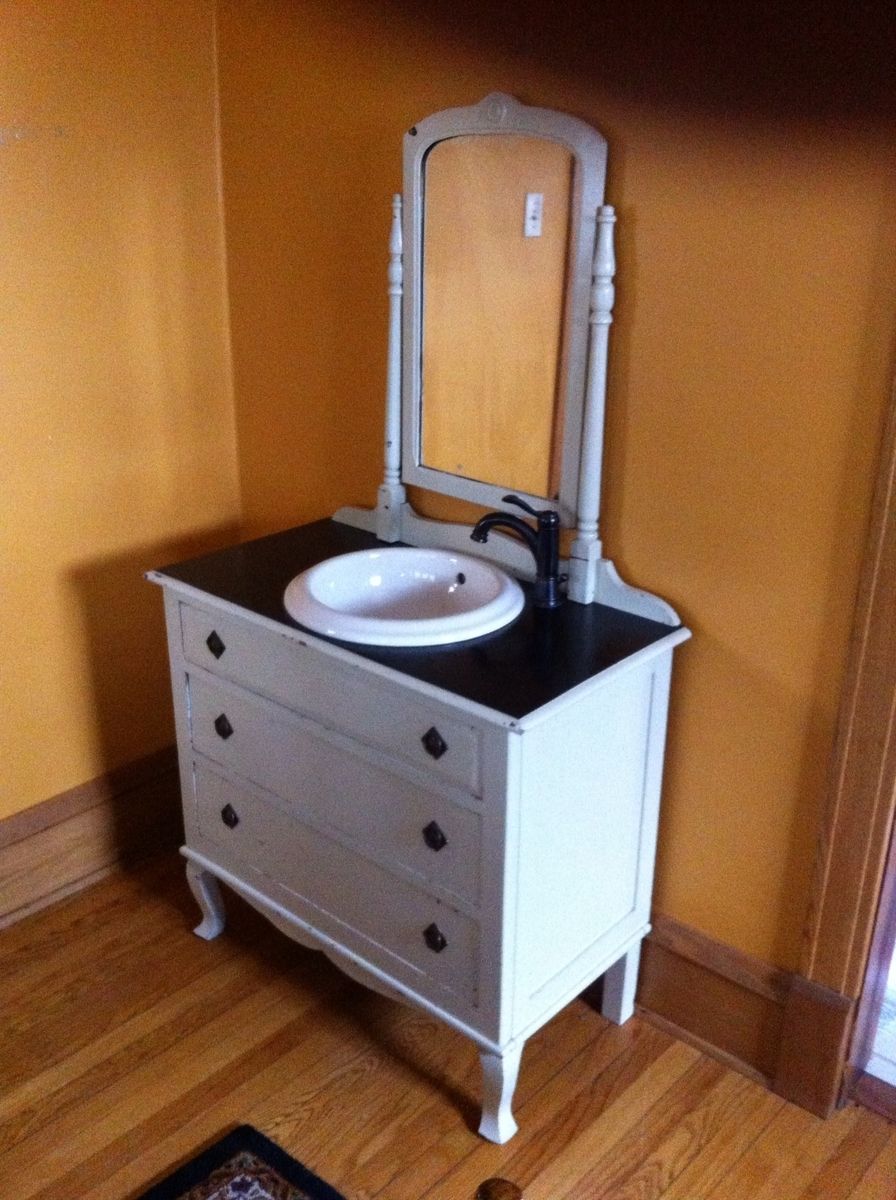 Custom Bathroom Vanity From Old Dresser by Dad's Dream-Re ...