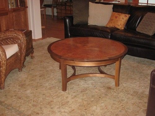 Custom Made Walnut Coffee Table With A Maple Burl Top