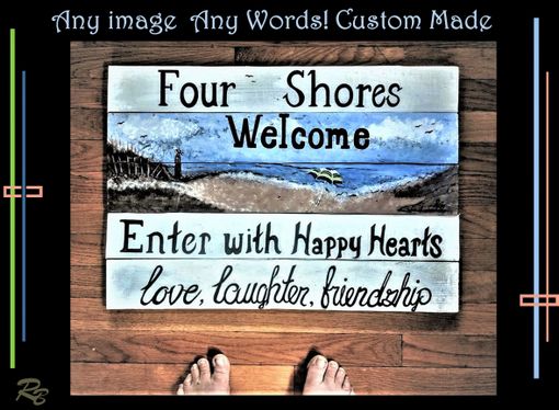 Custom Made Custom, Wood, Signs, Destination, Beach ,