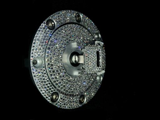 Custom Made Crystallized Bike Motorcycle Fuel Gas Tank Cover Locking Bling European Crystals Bedazzled