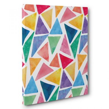 Custom Made Colorful Triangles Canvas Wall Art