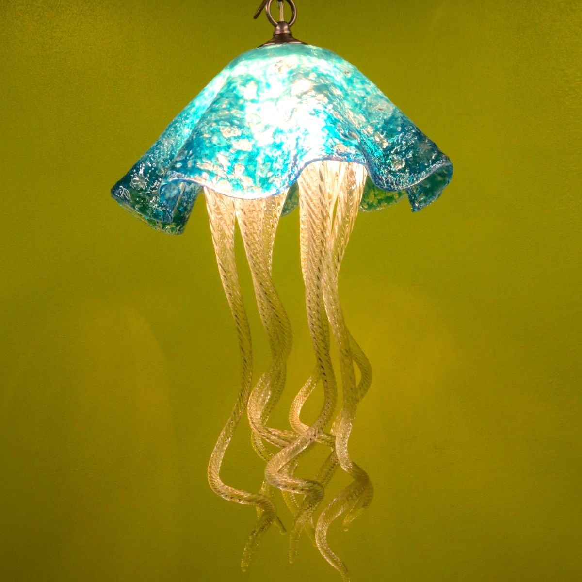 Turquoise glass 2024 pendant lights