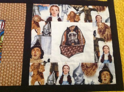 Custom Made Dazzling Wizard Of Oz Quilt With Hand Applied Sequin Ruby Slippers And Appliqués