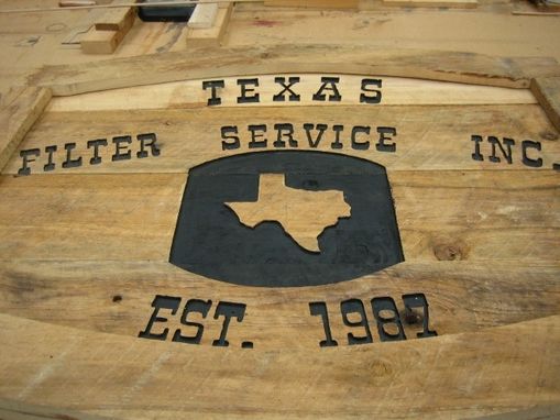 Custom Made Business Sign Made From Reclaimed Cypress.