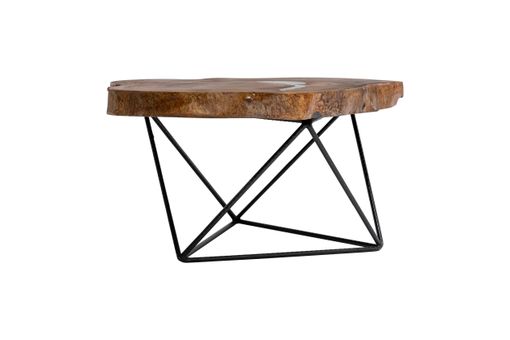 Custom Made Live Edge Wood Coffee Table - Mid Century Modern - Handcrafted Furniture