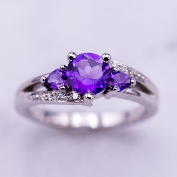 Nathis Large Purple Amethyst Ring