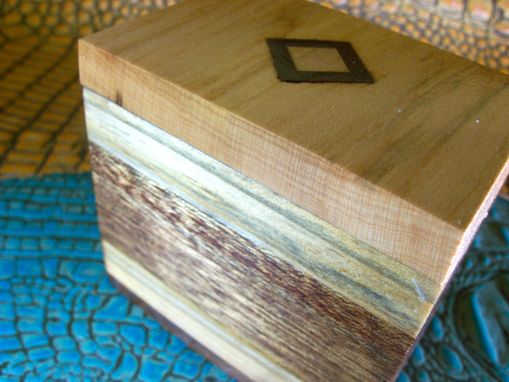 Custom Made Wood Trinket Box With Cherry And Walnut Inlay