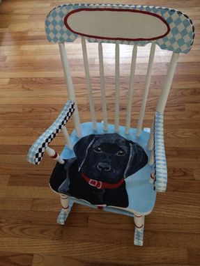 Custom Made Black Labrador Personalized Rocking Chair