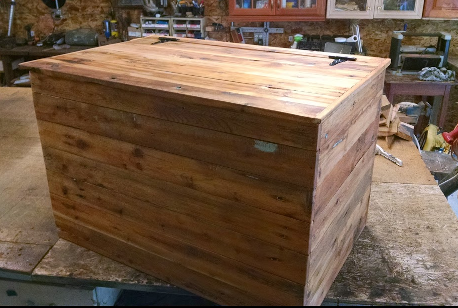 Hand Crafted Reclaimed Barn Wood Storage Chest by Tim Sway Perspectives
