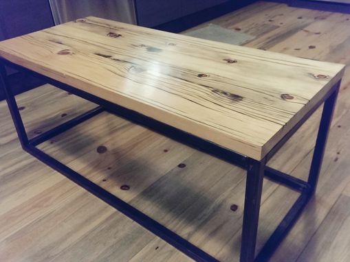 Custom Made Reclaimed Cattle Fence Wood And Welded Steel Coffee Table