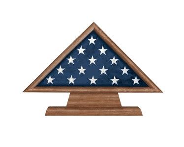 Custom Made Retirement Flag Memorial Case Pedestal