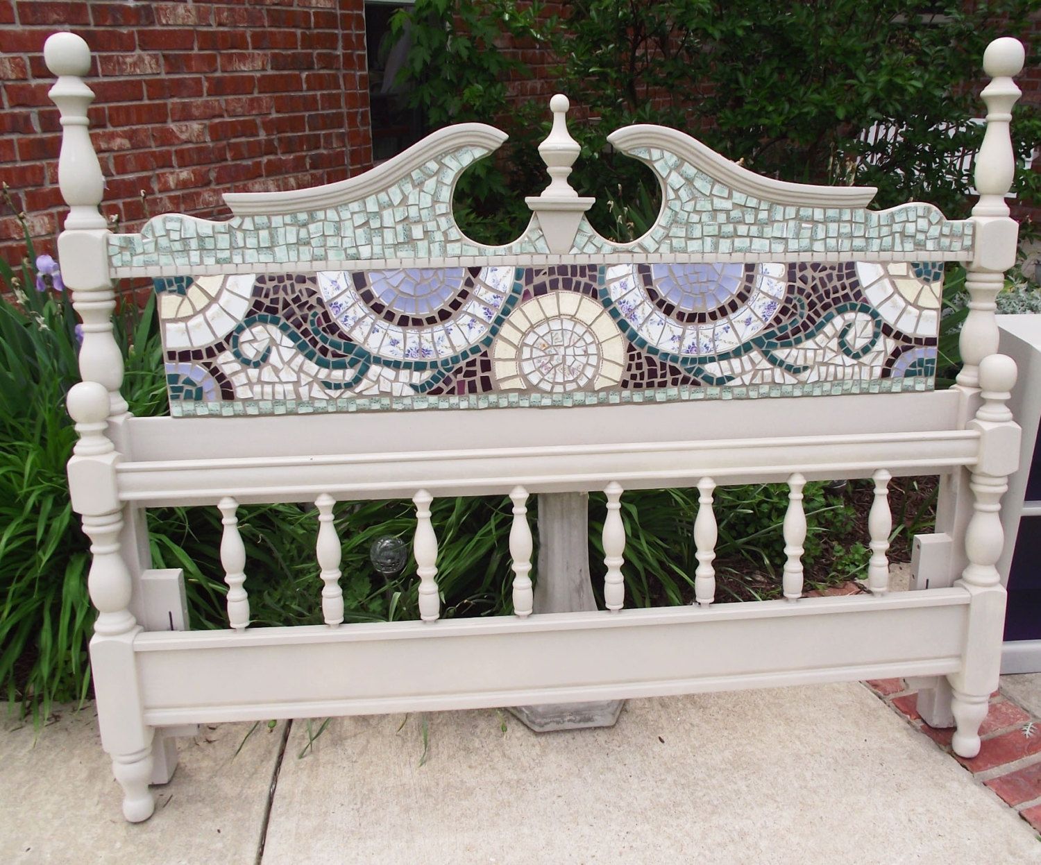 Hand Made Queen Mosaic Headboard (No Footboard Or Rails) by Vintage