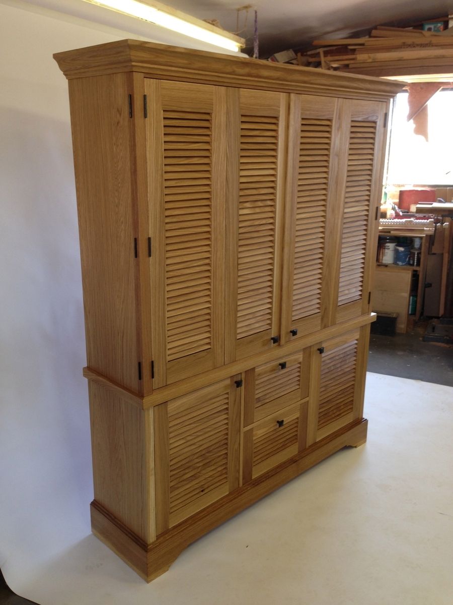 Custom Media Cabinet With Louver Doors by John Callentine Woodworking