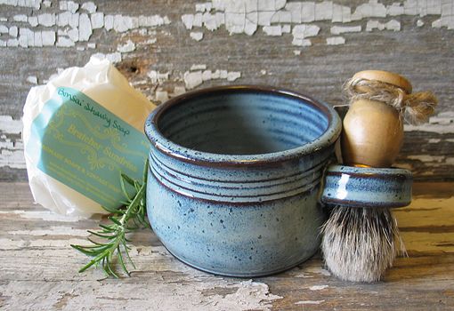 Custom Made Rustic Shaving Bowl - Shave Cup - Shaving Scuttle - Men's Gift Set