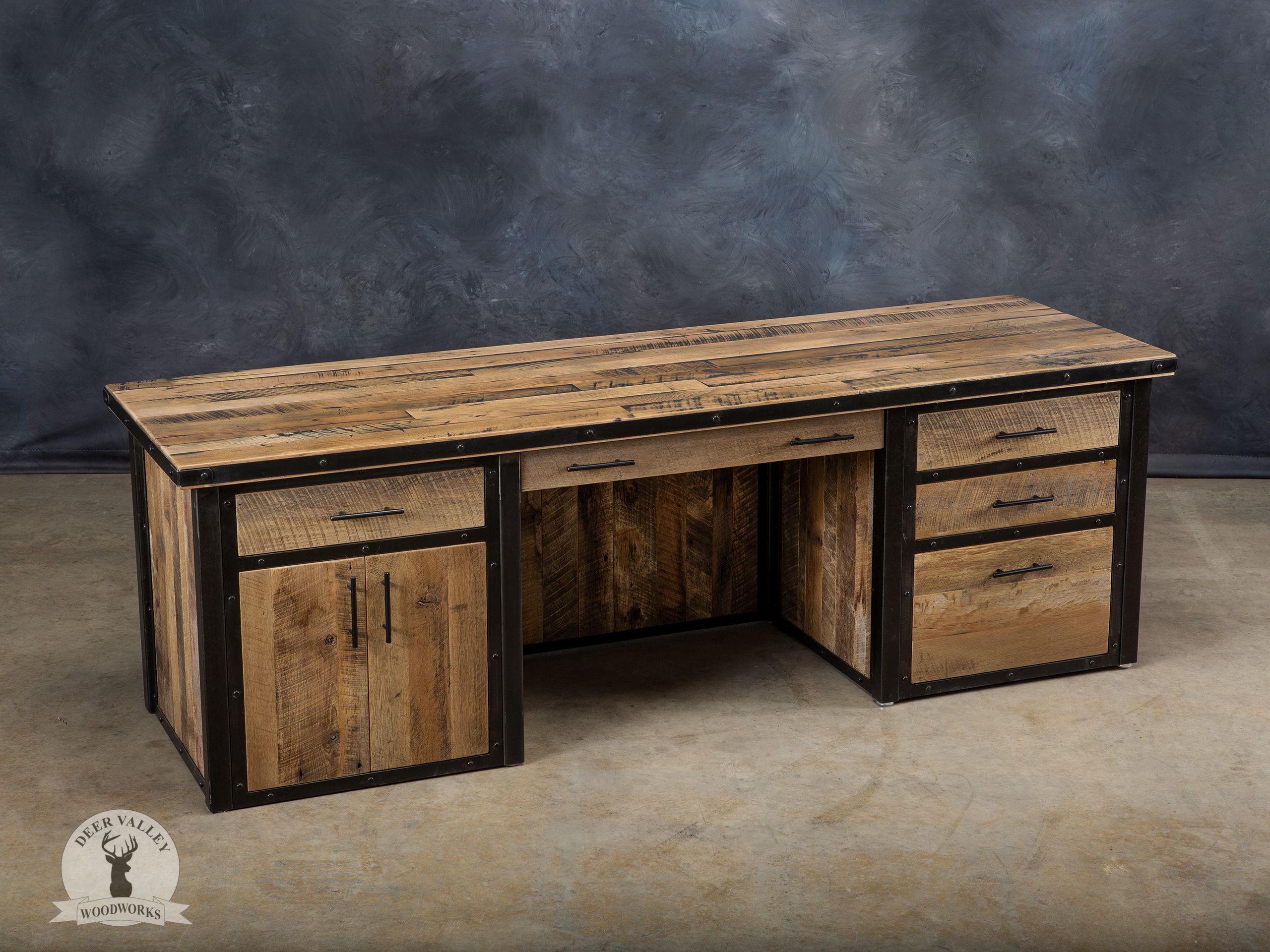 Buy Hand Made Reclaimed Barnwood Executive Desk, Office Desk, made to