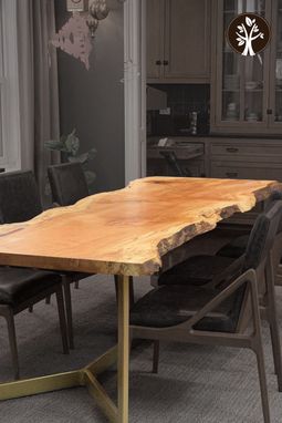 Custom Made Live Edge Dining Table Spalted Maple Single Slab