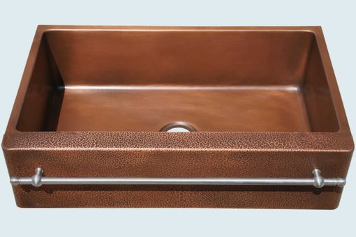 Custom Made Copper Sink With Stainless Towel Bar