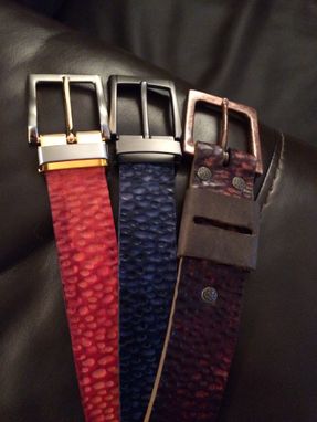 Custom Made Hammered Texture Leather Belts