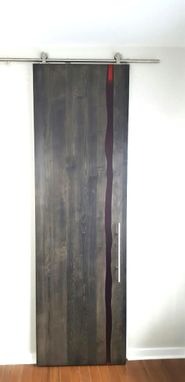 Custom Made Modern Barn Door With Resin Inlay