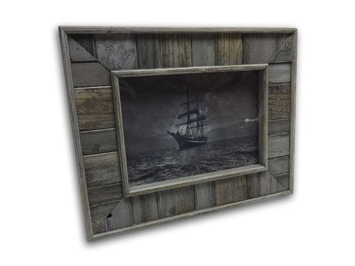 Custom Made Beaded Barn Wood Picture Frame