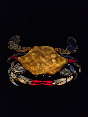 Custom Made Wall Decor Blue Crab Mosaic Lightbox