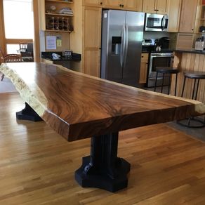 Custom Made Walnut Dining Table, Live Edges, 10 Feet Long, 36 Inches Wide  by Studio4ri