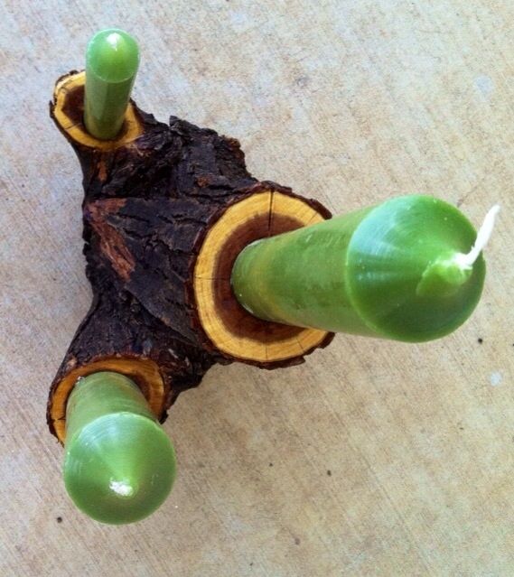 Hand Crafted Texas Mesquite Candle Holder Very Unique by Bc Creative