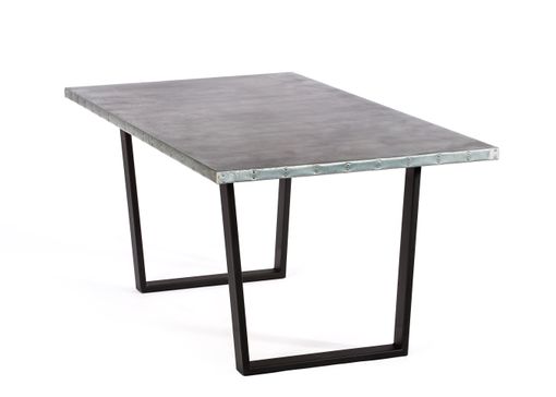 Custom Made Zinc Table Zinc Dining Table - The Trenton Zinc Dining Table