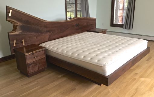 Custom Made Natural Edge Walnut Bed Set