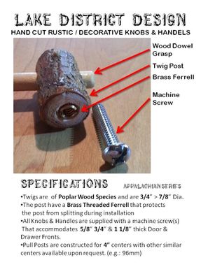 Custom Made Rustic Pulls & Handles (Appalachian Series)