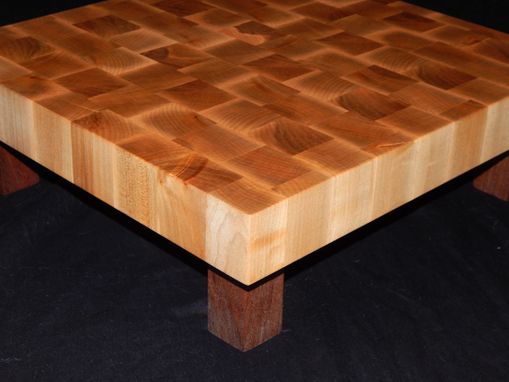 Custom Made Maple Cutting Board With Walnut Legs