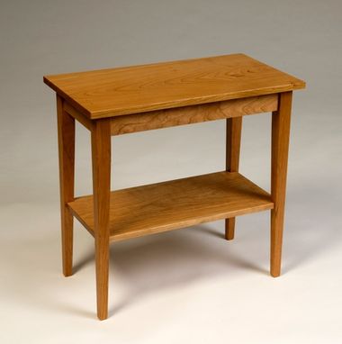 Custom Made Cherry Occasional Table With Shelf.