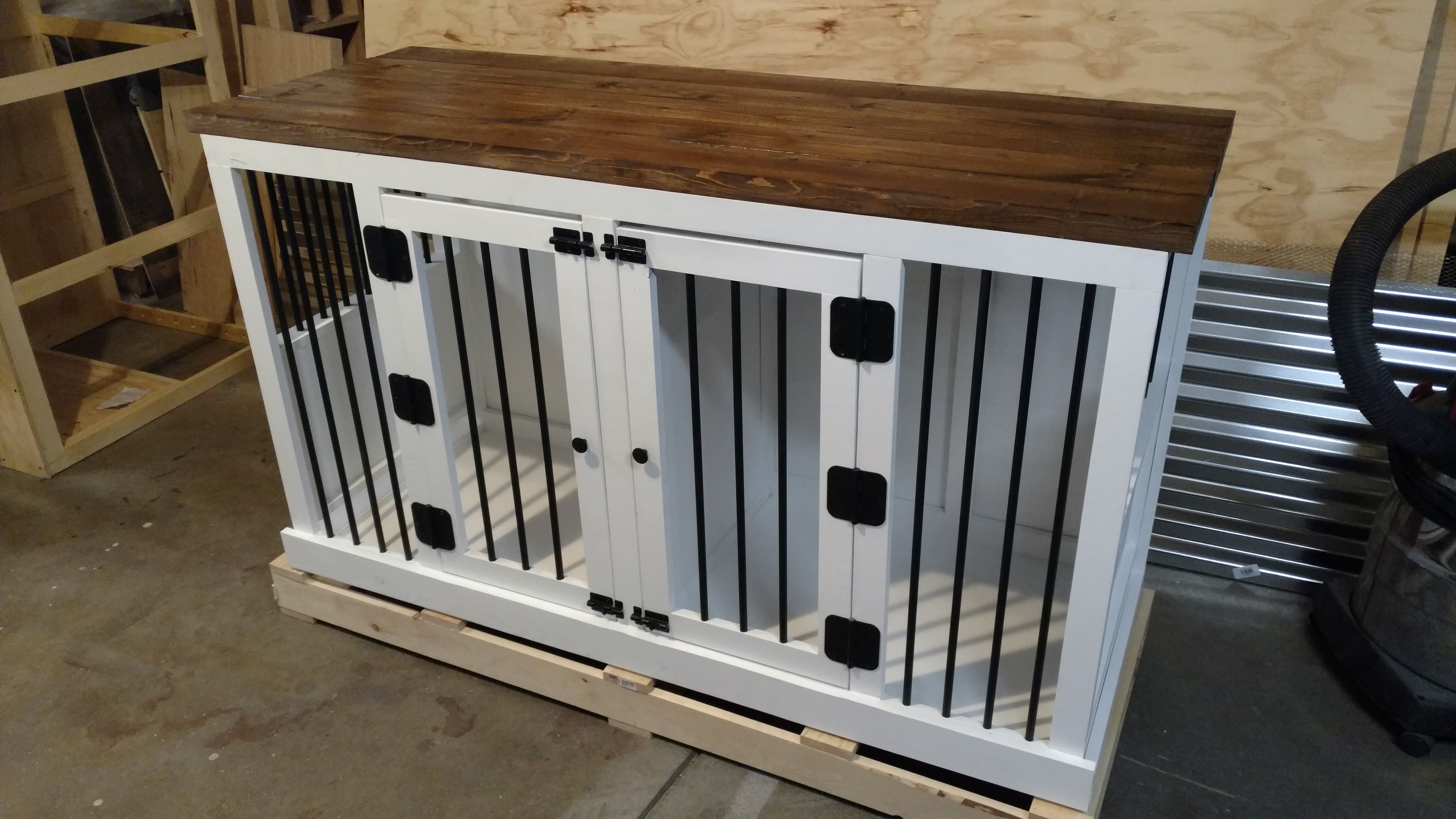 Buy Hand Crafted Custom Dog Crate Furniture Double Large, made to order