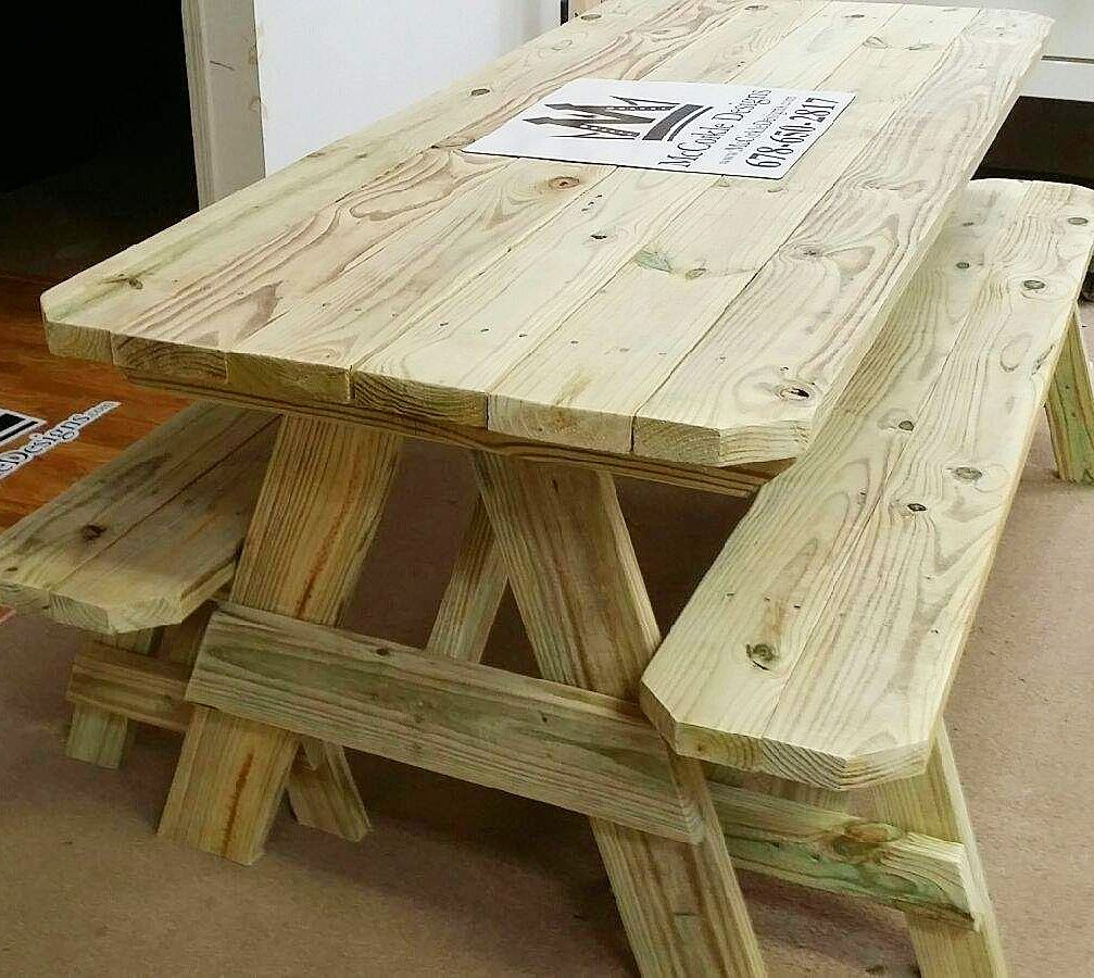 Buy Hand Made Picnic Table With Built In Wine Chiller !, made to order