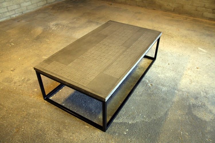 custom made periodic concrete coffee tablejames dewulf custom made periodic concrete coffee tablejames dewulf