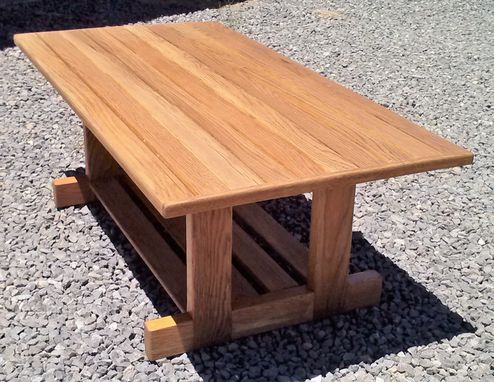 Custom Made Mission Style Solid Oak Coffee Table