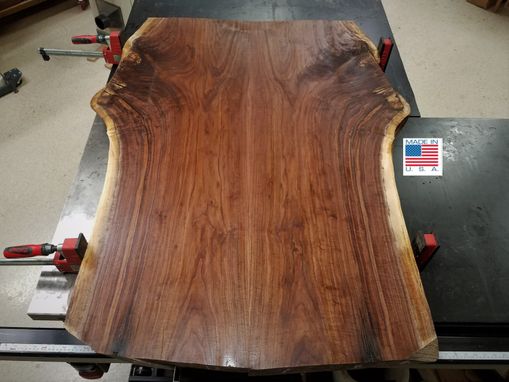 Custom Made Live Edge Black Walnut Slab Wood Finished Table Top