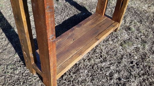 Custom Made Reclaimed Barnwood Sofa Table. Made In Montana