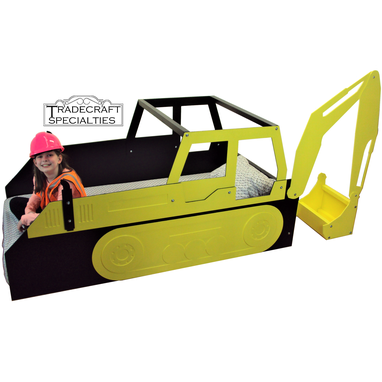 Custom Made Excavator Twin Kids Bed Frame - Handcrafted - Construction Themed Children's Bedroom Furniture