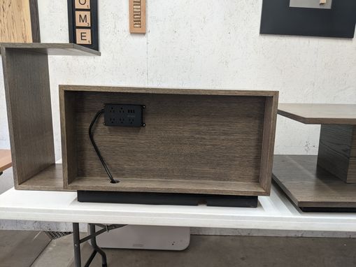 Custom Made Modern Cube Side Table With Electrical And Usb