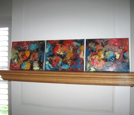 Custom Made Acrylic Abstract Painting Contemporary Original Triptych On Canvas